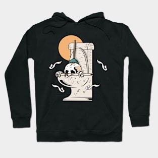 Toilet and skull Hoodie